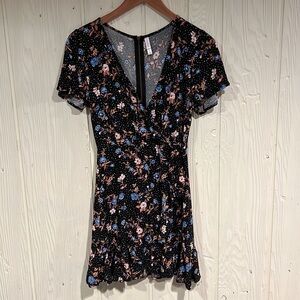 Xhilaration Floral Wrap Dress, Size XS